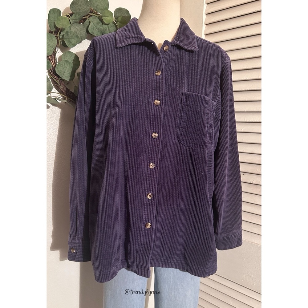 LL Bean• corduroy button down blouse